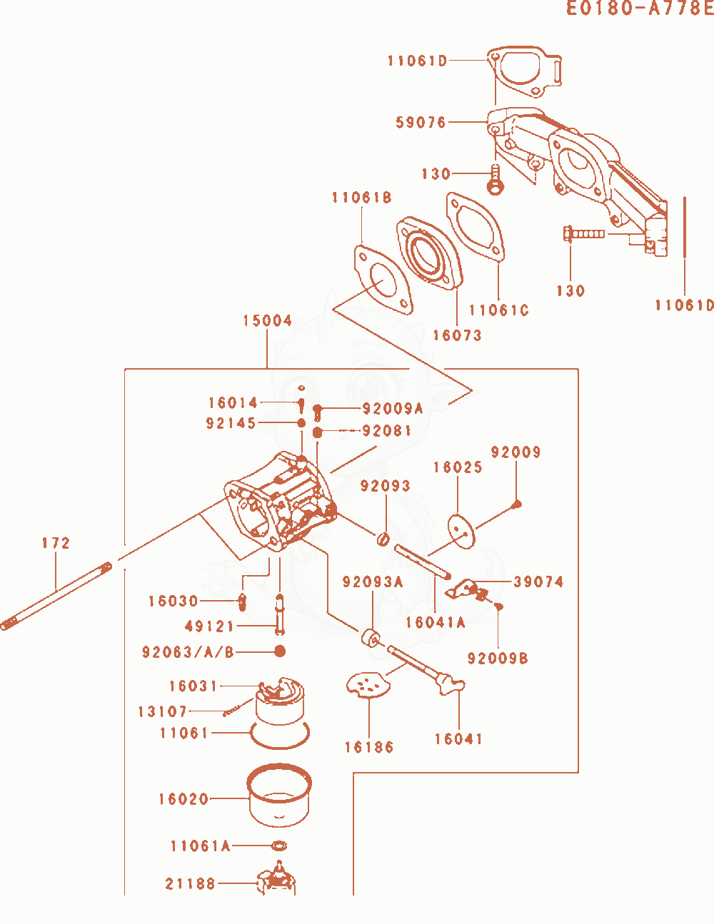 Exploded parts diagram of the Carburetor of a Kawasaki FR651V-AS07 engine, with numbered balloons