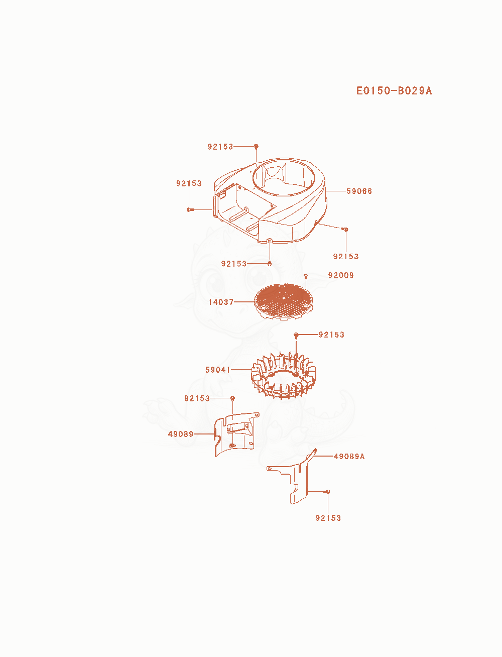 Exploded parts diagram of the Cooling-Equipment of a Kawasaki FR541V-AS05 engine, with numbered balloons