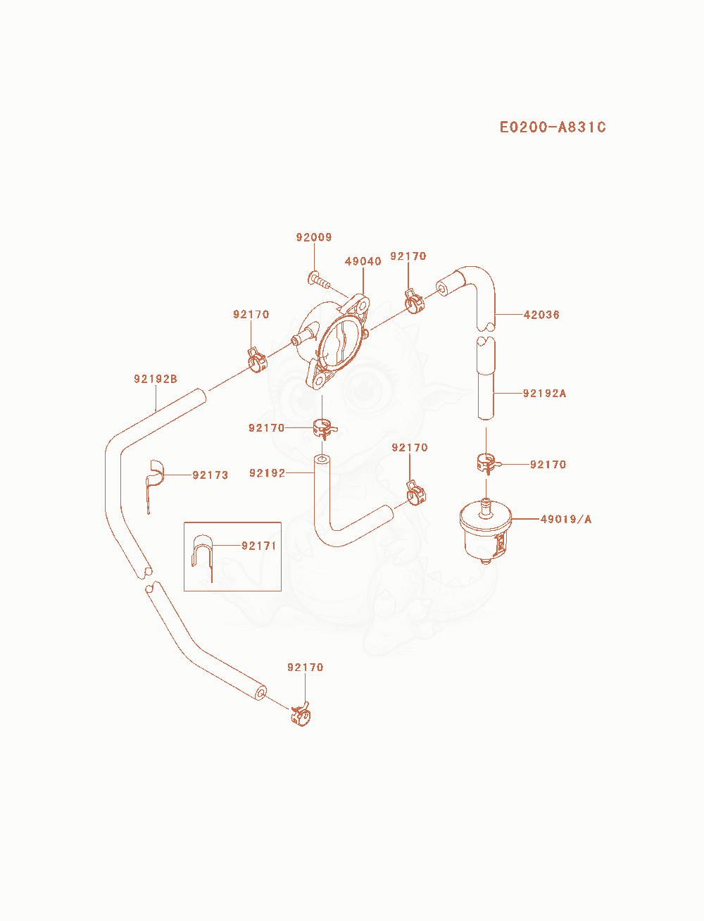 Exploded parts diagram of the Fuel-Tank / Fuel-Valve of a Kawasaki FS651V-AS14 engine, with numbered balloons