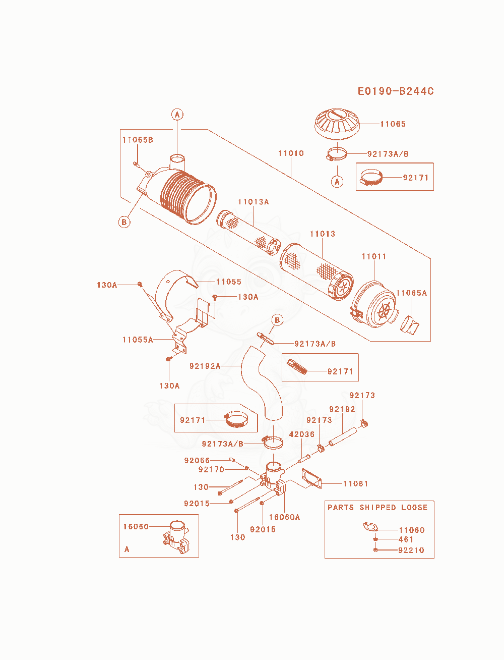 Exploded parts diagram of the Air-Filter / Muffler of a Kawasaki FX651V-AS09 engine, with numbered balloons