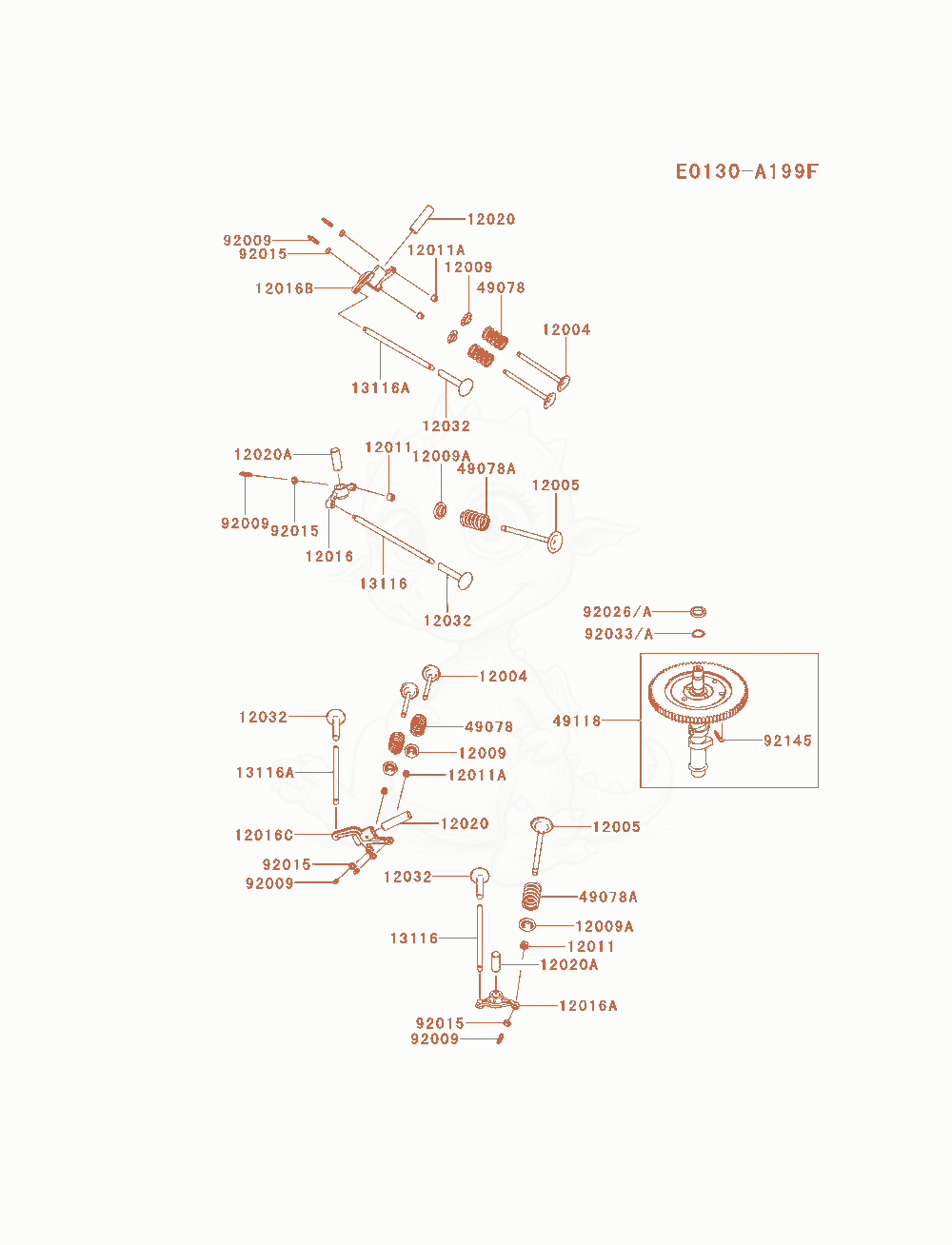 Exploded parts diagram of the Valve / Camshaft of a Kawasaki FXT00V-AS14 engine, with numbered balloons