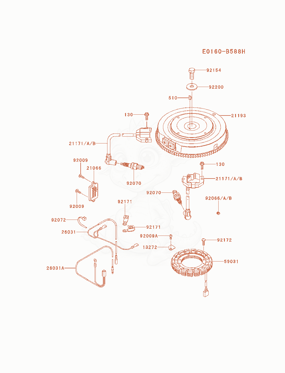 Exploded parts diagram of the Electric-Equipment of a Kawasaki FX651V-AS08 engine, with numbered balloons