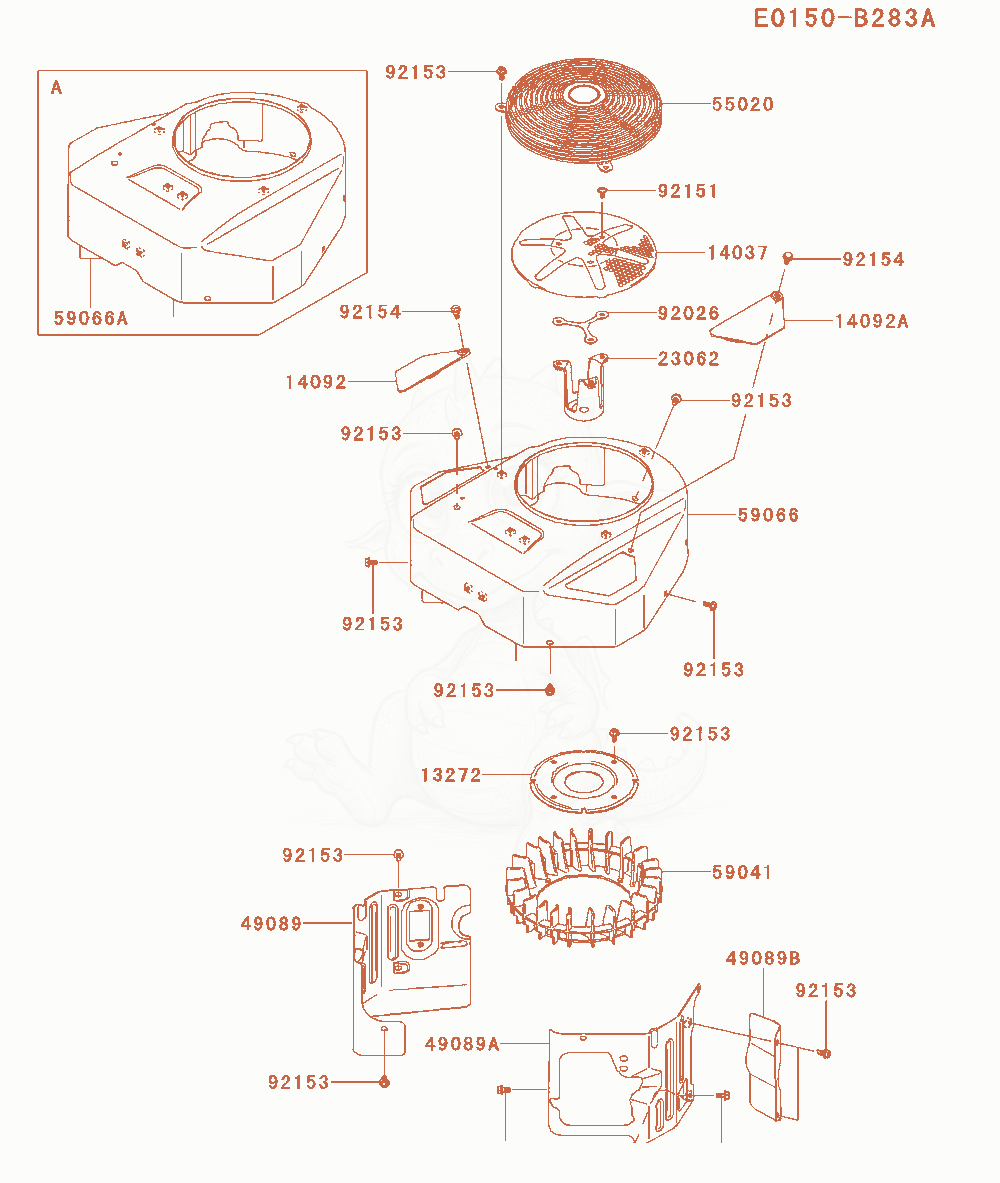 Exploded parts diagram of the Cooling-Equipment of a Kawasaki FX651V-BS12 engine, with numbered balloons