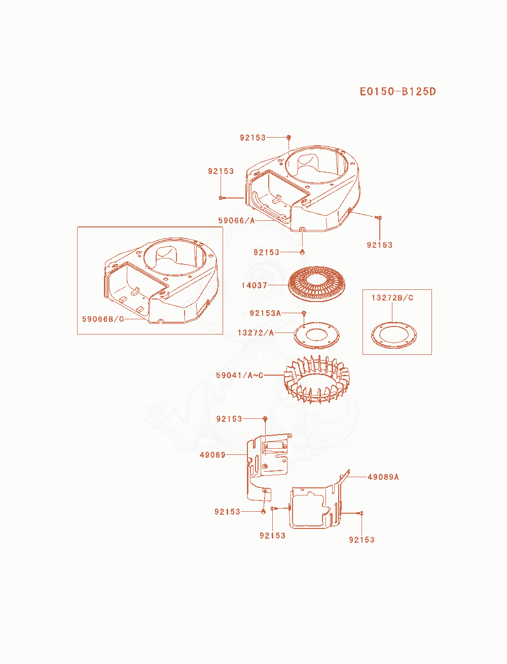 Exploded parts diagram of the Cooling-Equipment of a Kawasaki FS481V-AS23 engine, with numbered balloons