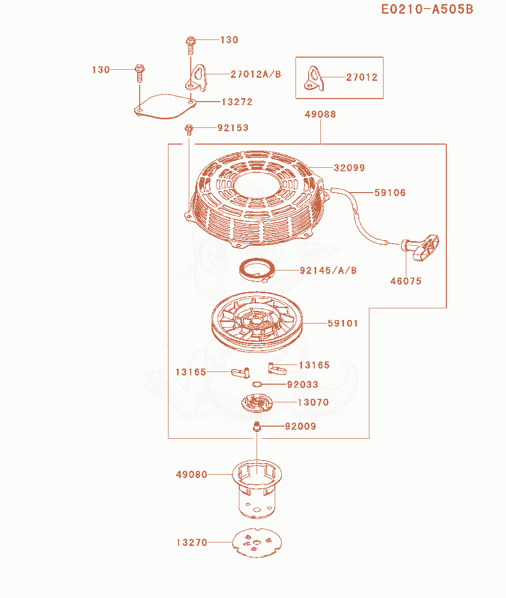Exploded parts diagram of the Starter of a Kawasaki FX541V-BS01 engine, with numbered balloons