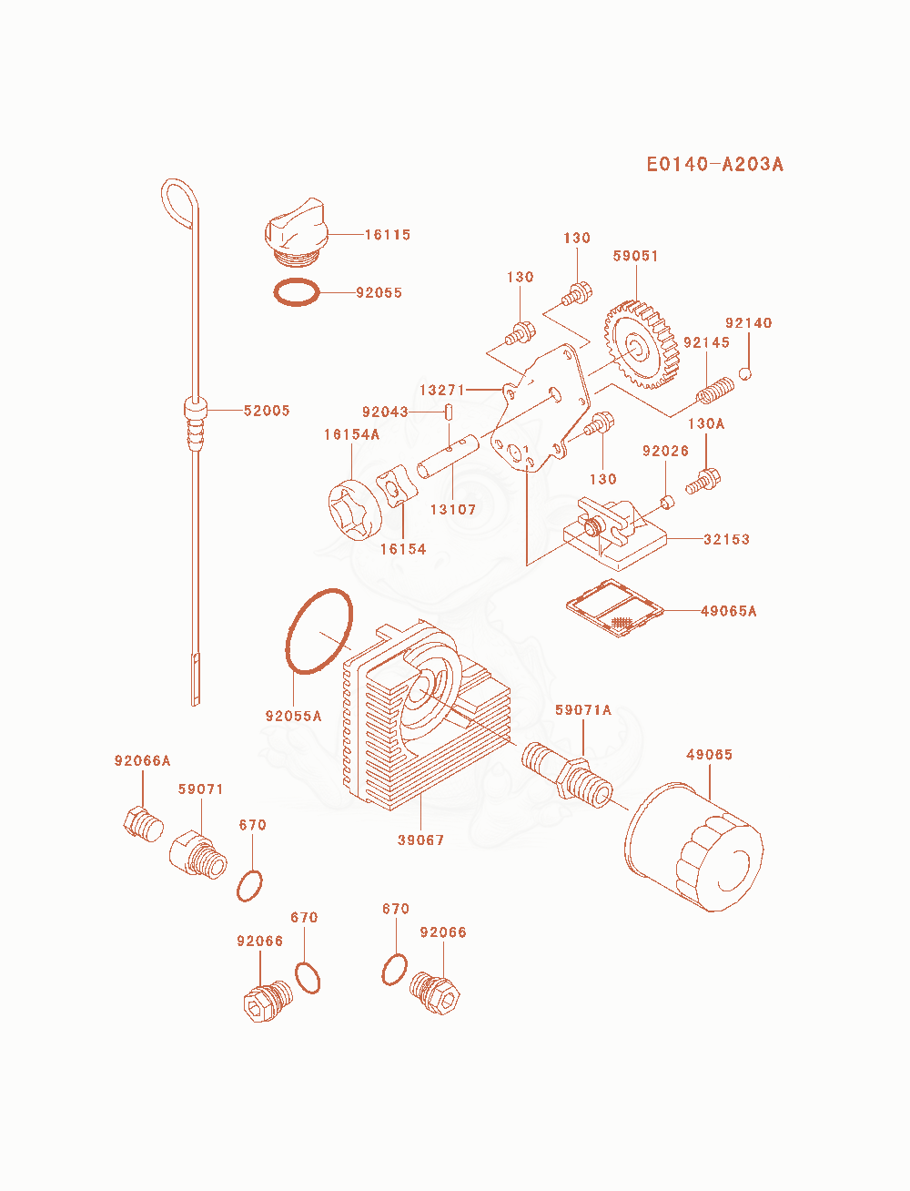 Exploded parts diagram of the Lubrication-Equipment of a Kawasaki FH721D-AS06 engine, with numbered balloons