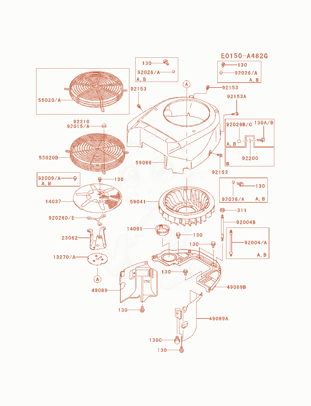 Exploded parts diagram of the Cooling-Equipment of a Kawasaki FH680V-AS01 engine, with numbered balloons