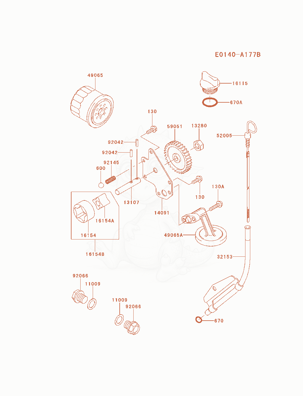 Exploded parts diagram of the Lubrication-Equipment of a Kawasaki FD851D-AS00 engine, with numbered balloons
