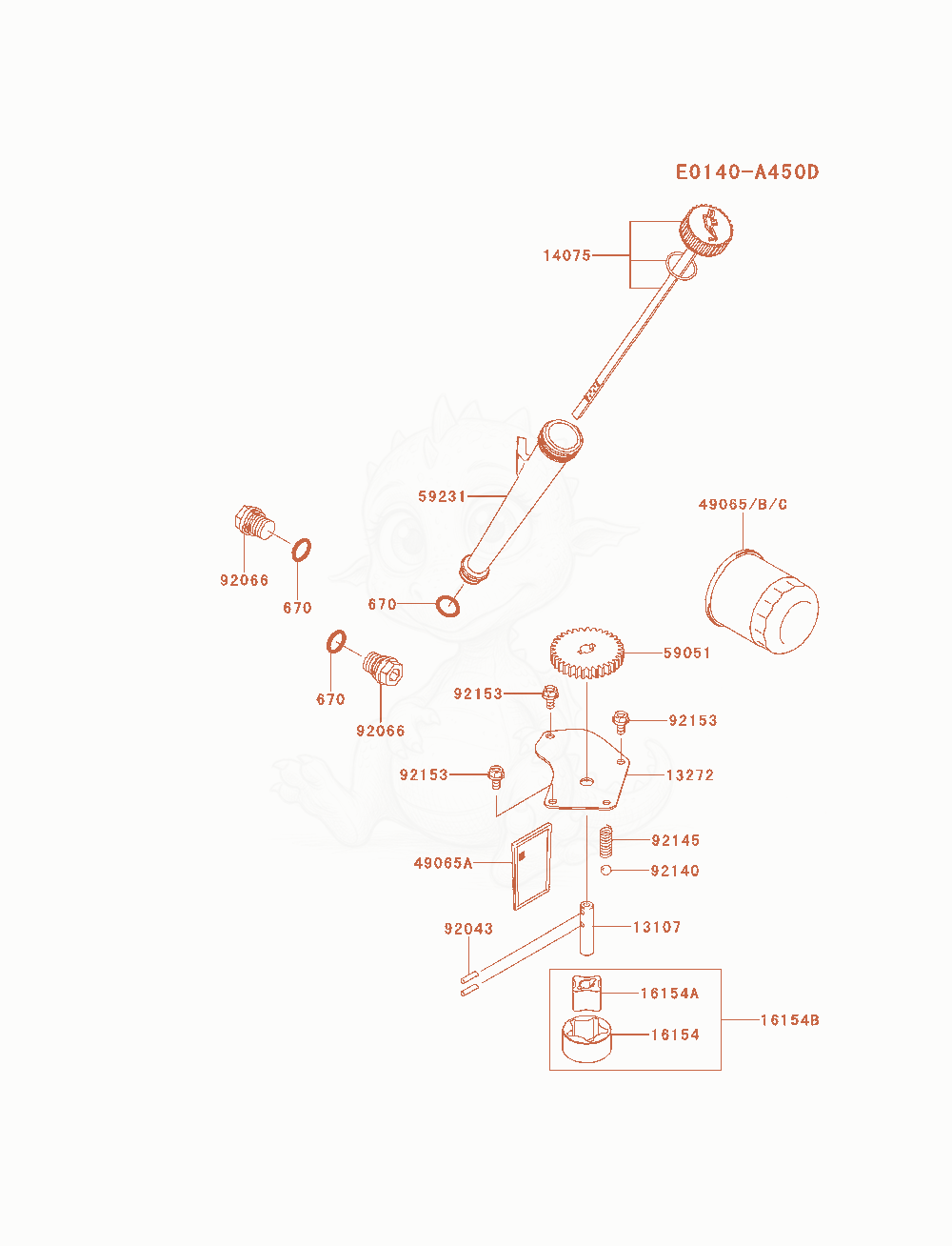 Exploded parts diagram of the Lubrication-Equipment of a Kawasaki FX801V-AS05 engine, with numbered balloons