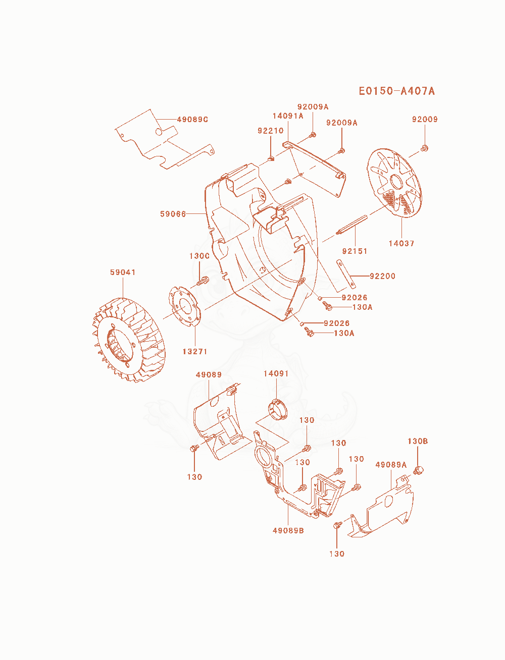 Exploded parts diagram of the Cooling-Equipment of a Kawasaki FH680D-AS07 engine, with numbered balloons