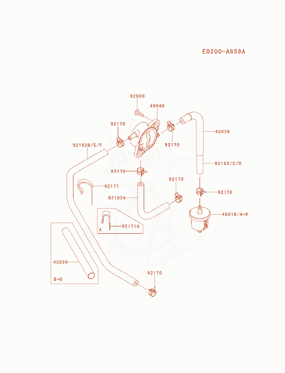 Exploded parts diagram of the Fuel-Tank / Fuel-Valve of a Kawasaki FR651V-AS05 engine, with numbered balloons