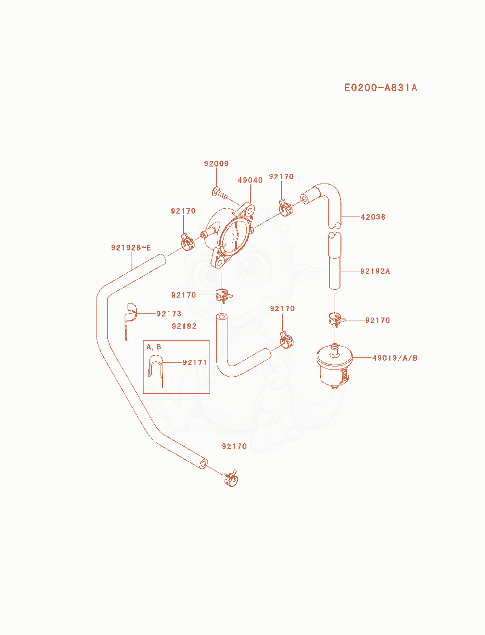 Exploded parts diagram of the Fuel-Tank / Fuel-Valve of a Kawasaki FX541V-BS06 engine, with numbered balloons