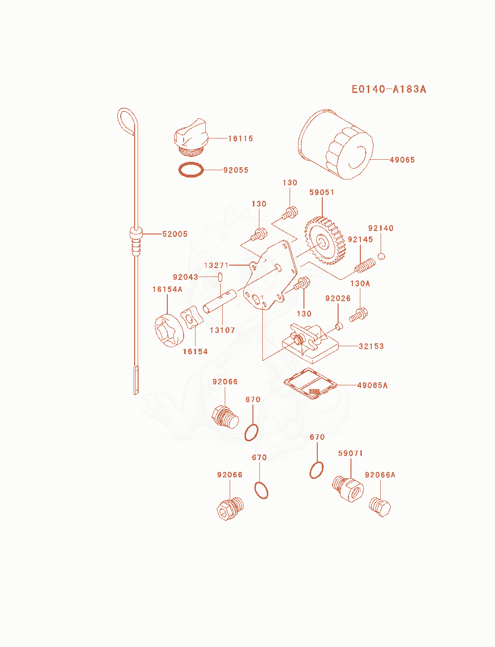 Exploded parts diagram of the Lubrication-Equipment of a Kawasaki FH680D-AS07 engine, with numbered balloons