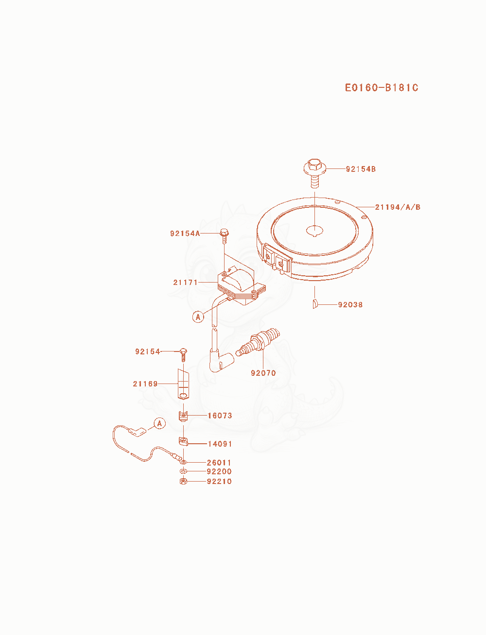 Exploded parts diagram of the Electric-Equipment of a Kawasaki FJ180V-AM13 engine, with numbered balloons