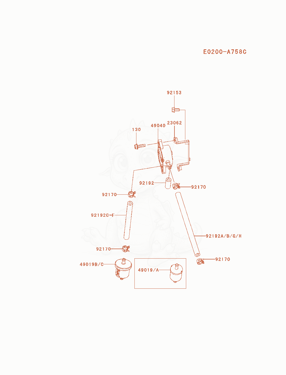 Exploded parts diagram of the Fuel-Tank / Fuel-Valve of a Kawasaki FX850V-AS08 engine, with numbered balloons