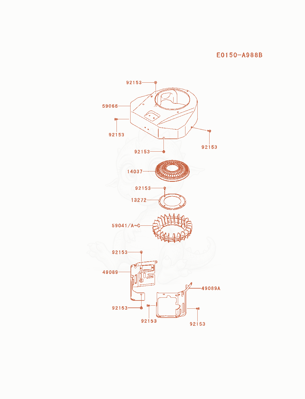 Exploded parts diagram of the Cooling-Equipment of a Kawasaki FX541V-BS06 engine, with numbered balloons