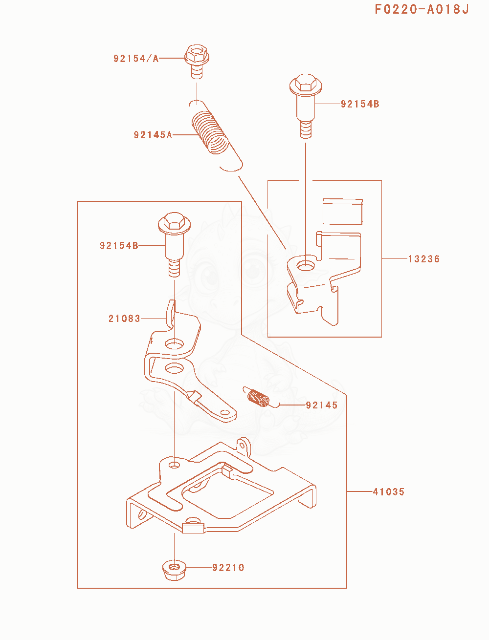 Exploded parts diagram of the Brake / Cover of a Kawasaki FJ180V-CM11 engine, with numbered balloons