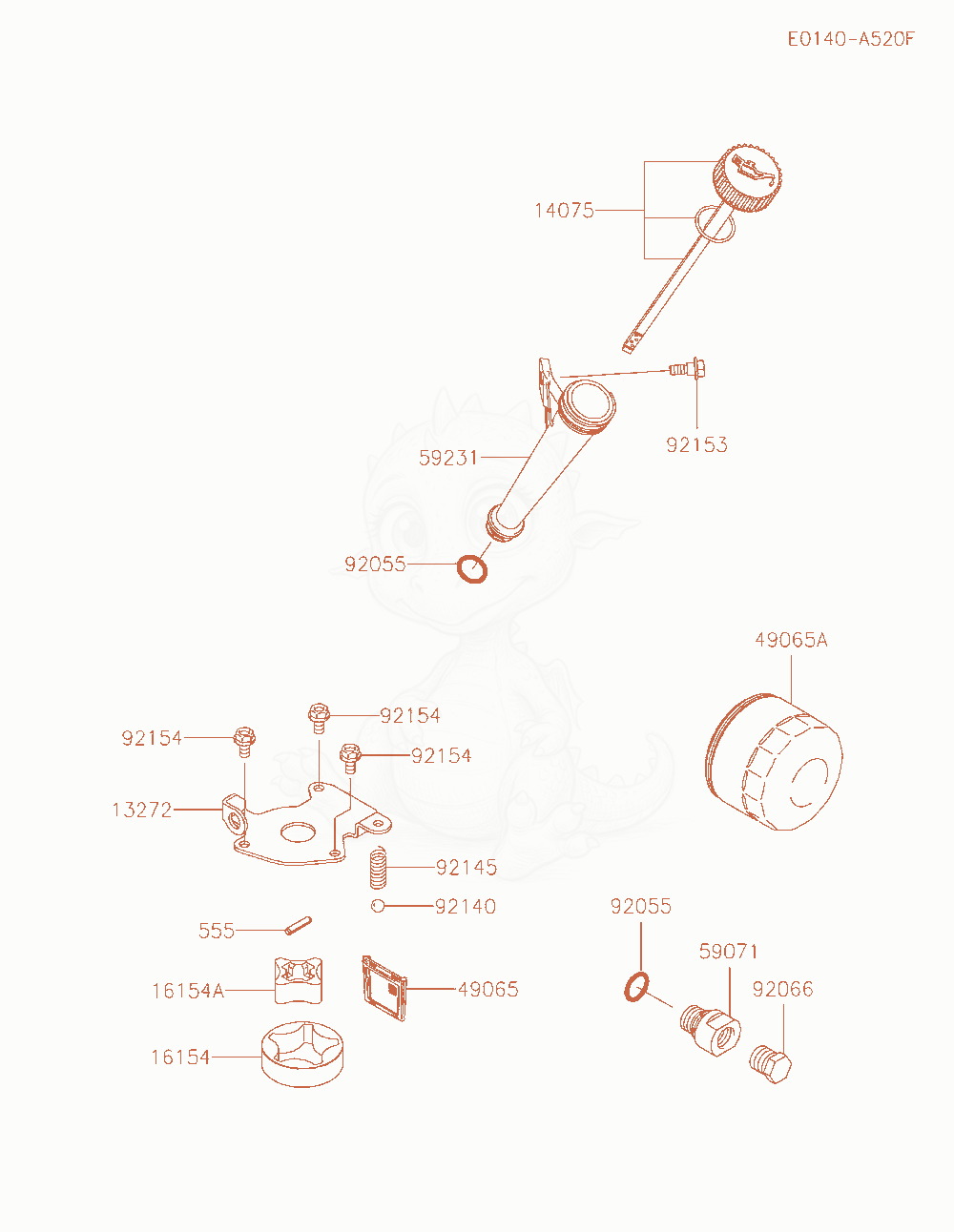Exploded parts diagram of the Lubrication-Equipment of a Kawasaki FX651V-BS17 engine, with numbered balloons