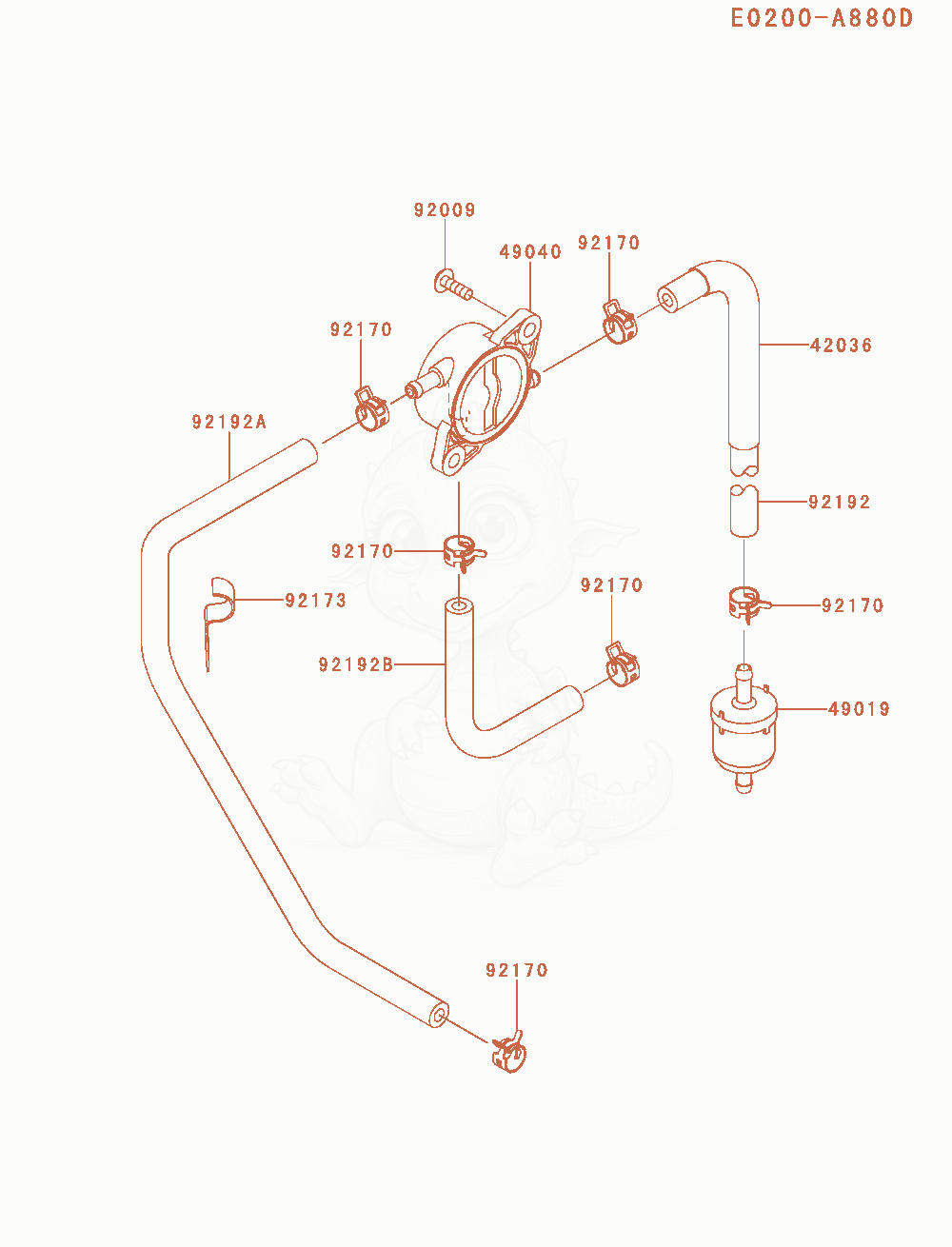 Exploded parts diagram of the Fuel-Tank / Fuel-Valve of a Kawasaki FS730V-AS53 engine, with numbered balloons