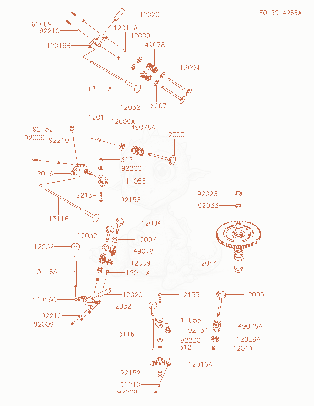 Exploded parts diagram of the Valve / Camshaft of a Kawasaki FXT00V-AR32 engine, with numbered balloons