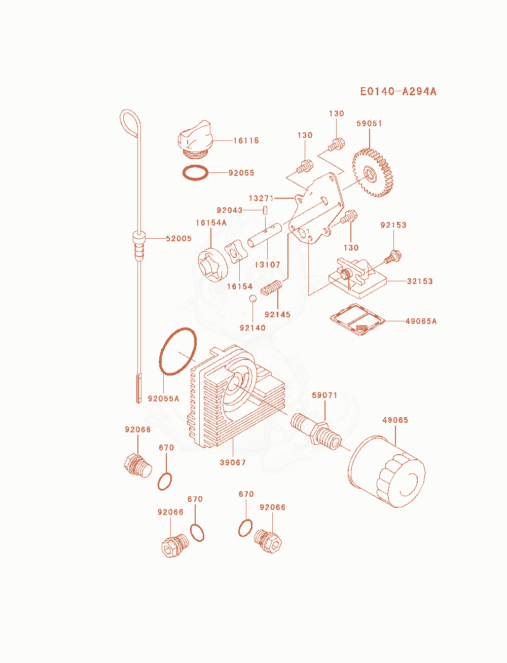 Exploded parts diagram of the Lubrication-Equipment of a Kawasaki FH721D-DS05 engine, with numbered balloons