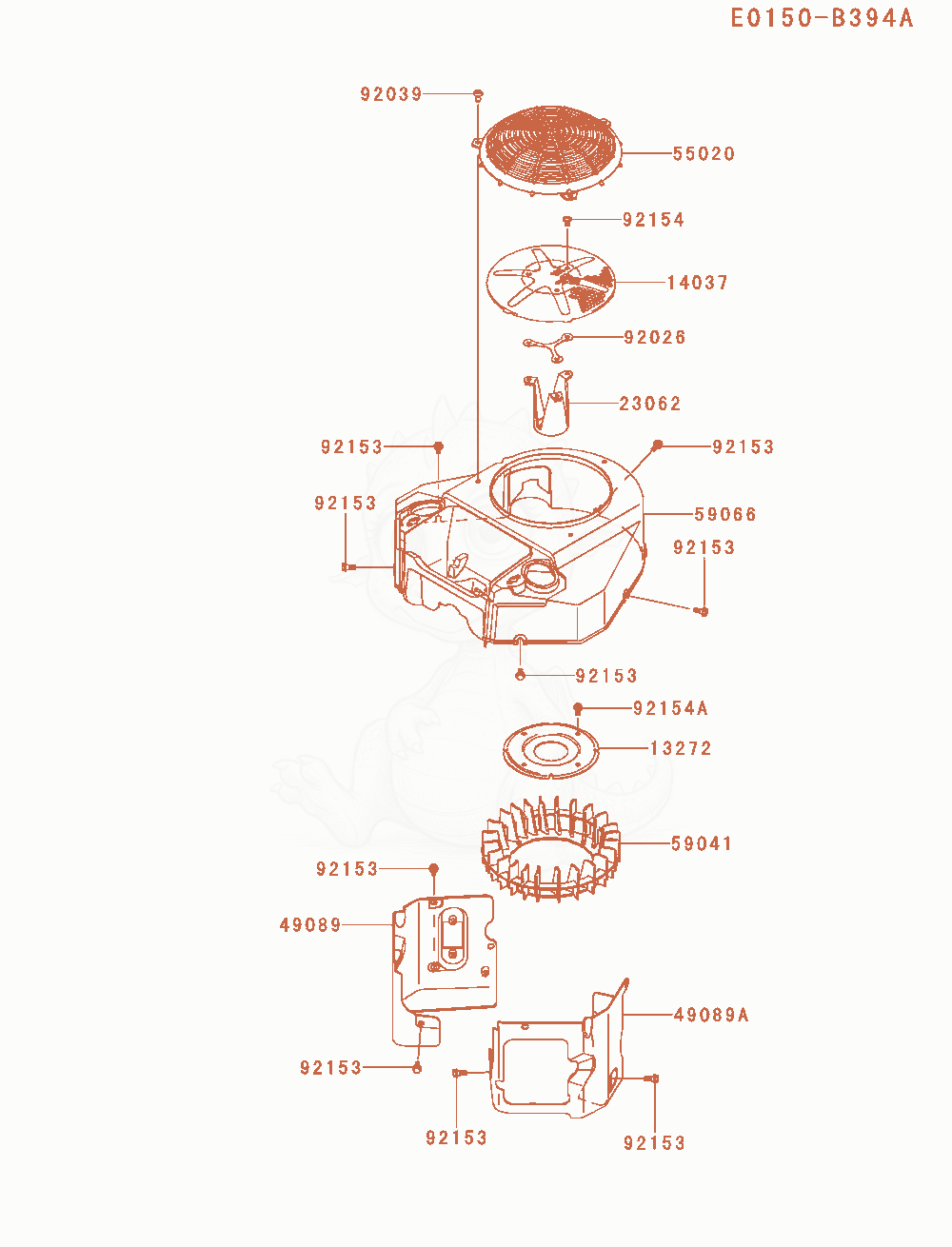 Exploded parts diagram of the Cooling-Equipment of a Kawasaki FS651V-AS21 engine, with numbered balloons