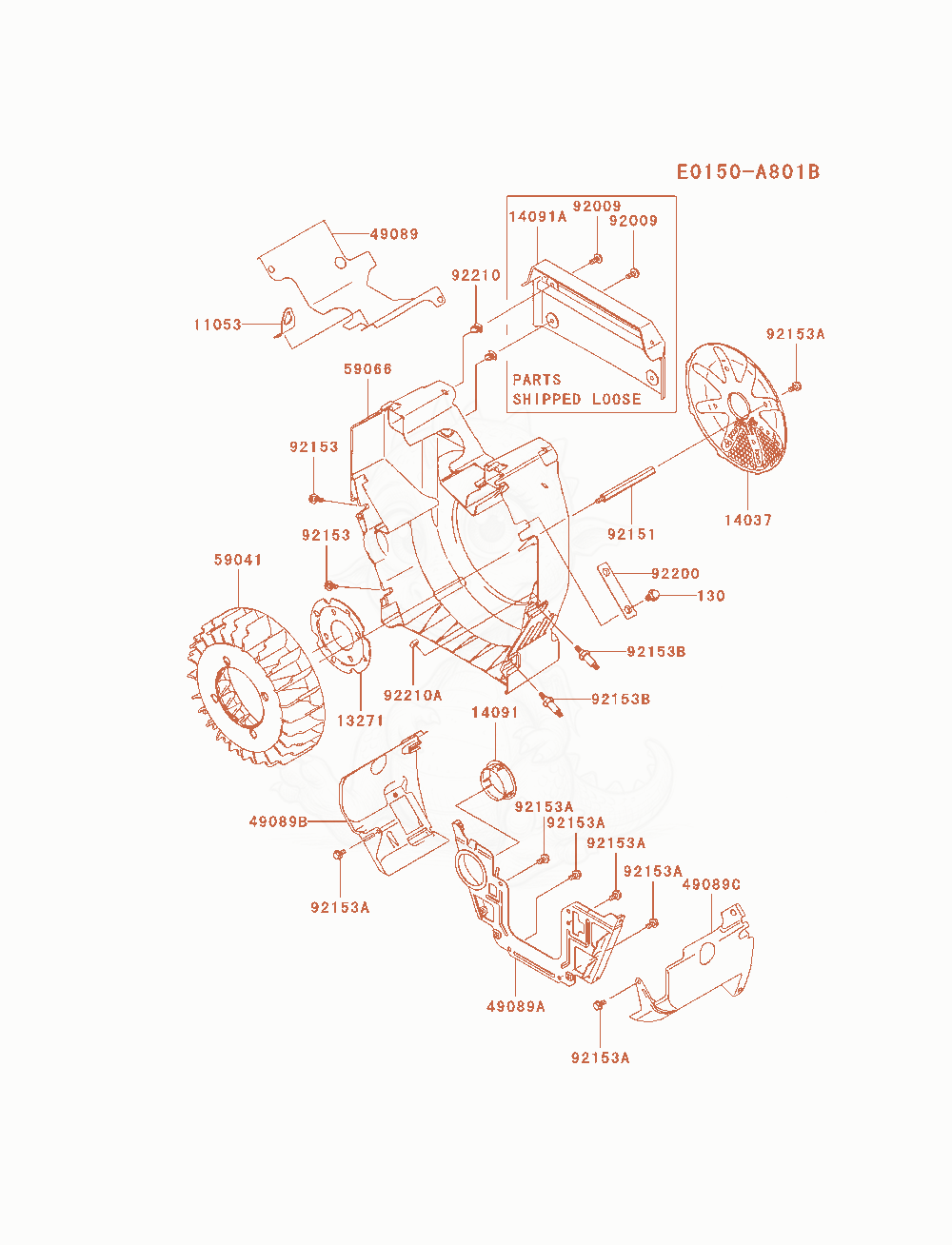 Exploded parts diagram of the Cooling-Equipment of a Kawasaki FH770D-DS05 engine, with numbered balloons