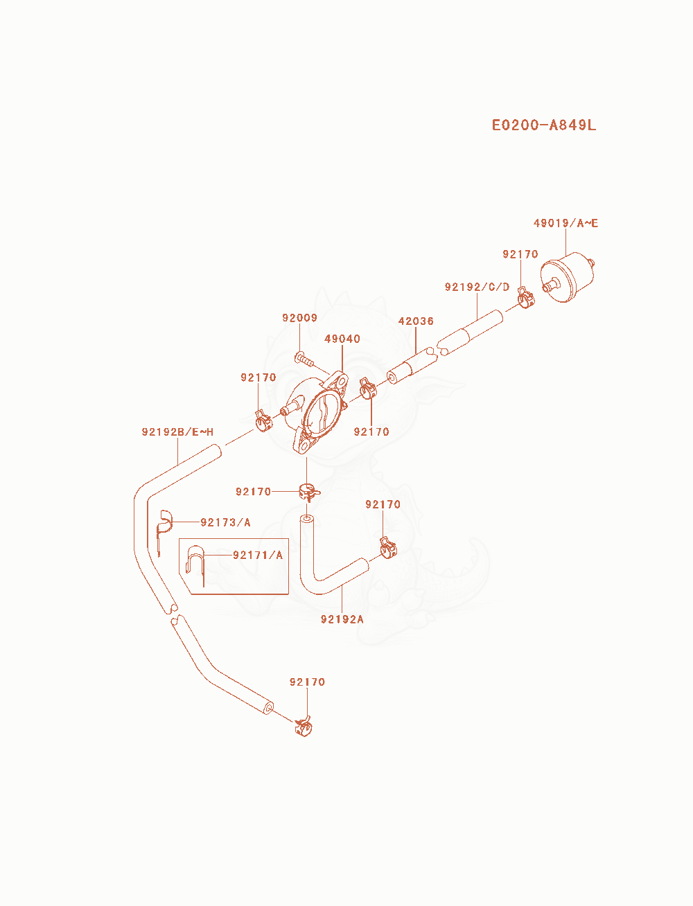 Exploded parts diagram of the Fuel-Tank / Fuel-Valve of a Kawasaki FS600V-AS08 engine, with numbered balloons