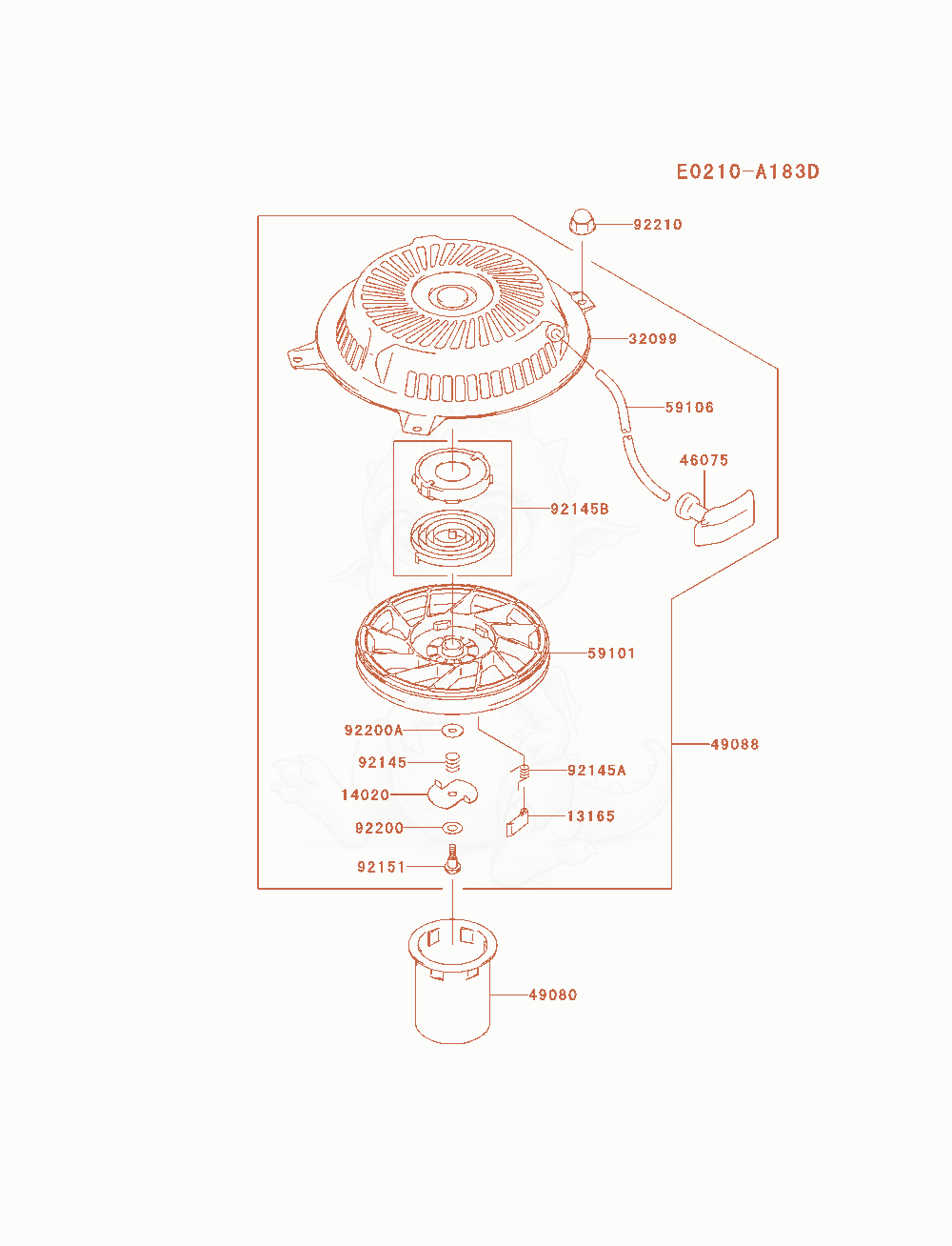 Exploded parts diagram of the Starter of a Kawasaki FH580V-AS22 engine, with numbered balloons