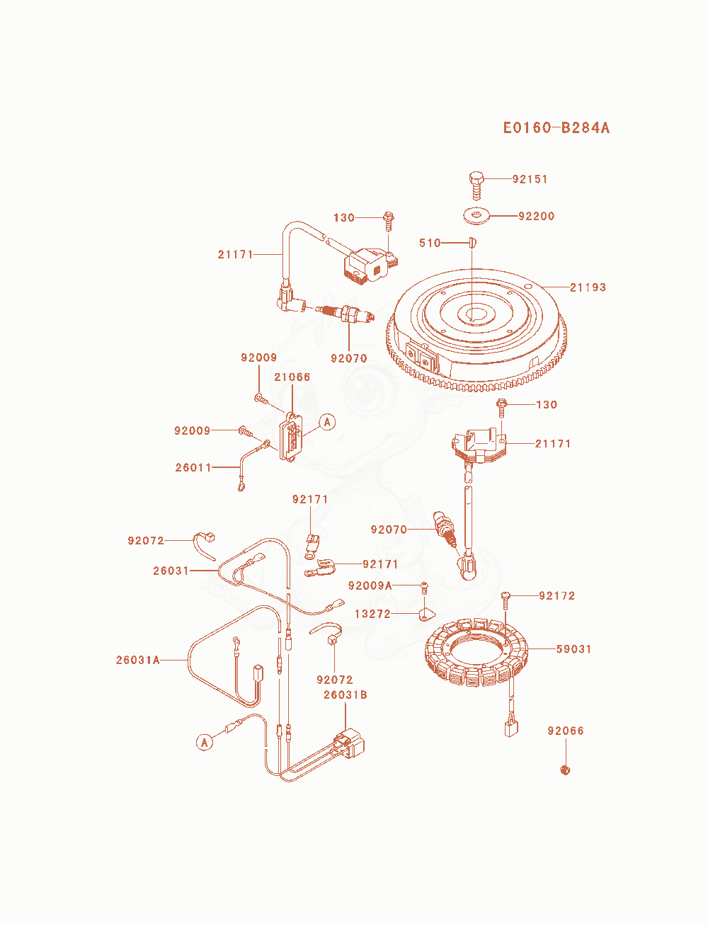 Exploded parts diagram of the Electric-Equipment of a Kawasaki FR691V-AS04 engine, with numbered balloons