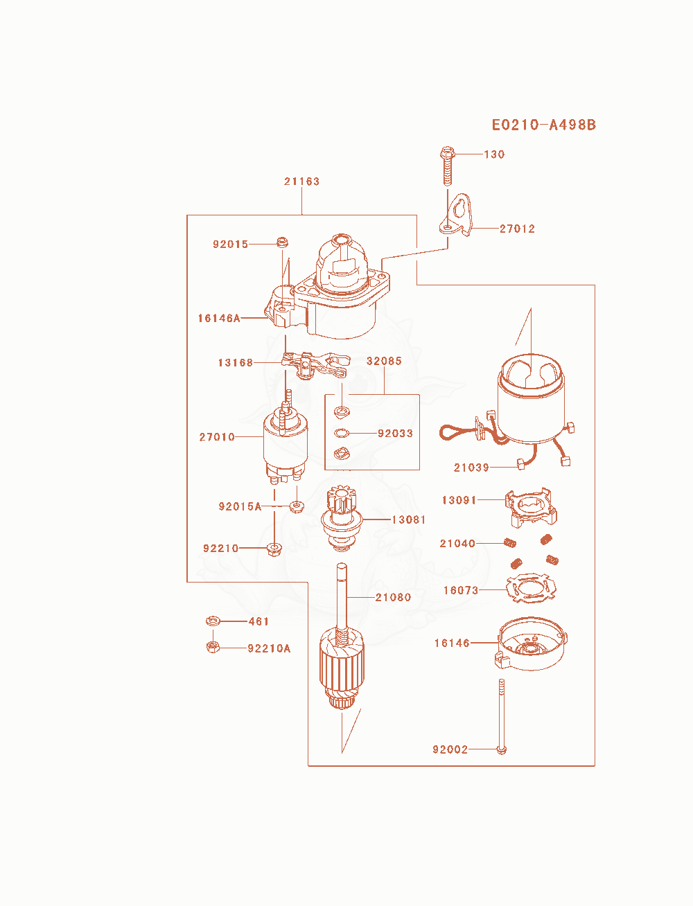 Exploded parts diagram of the Starter of a Kawasaki FX691V-AS23 engine, with numbered balloons