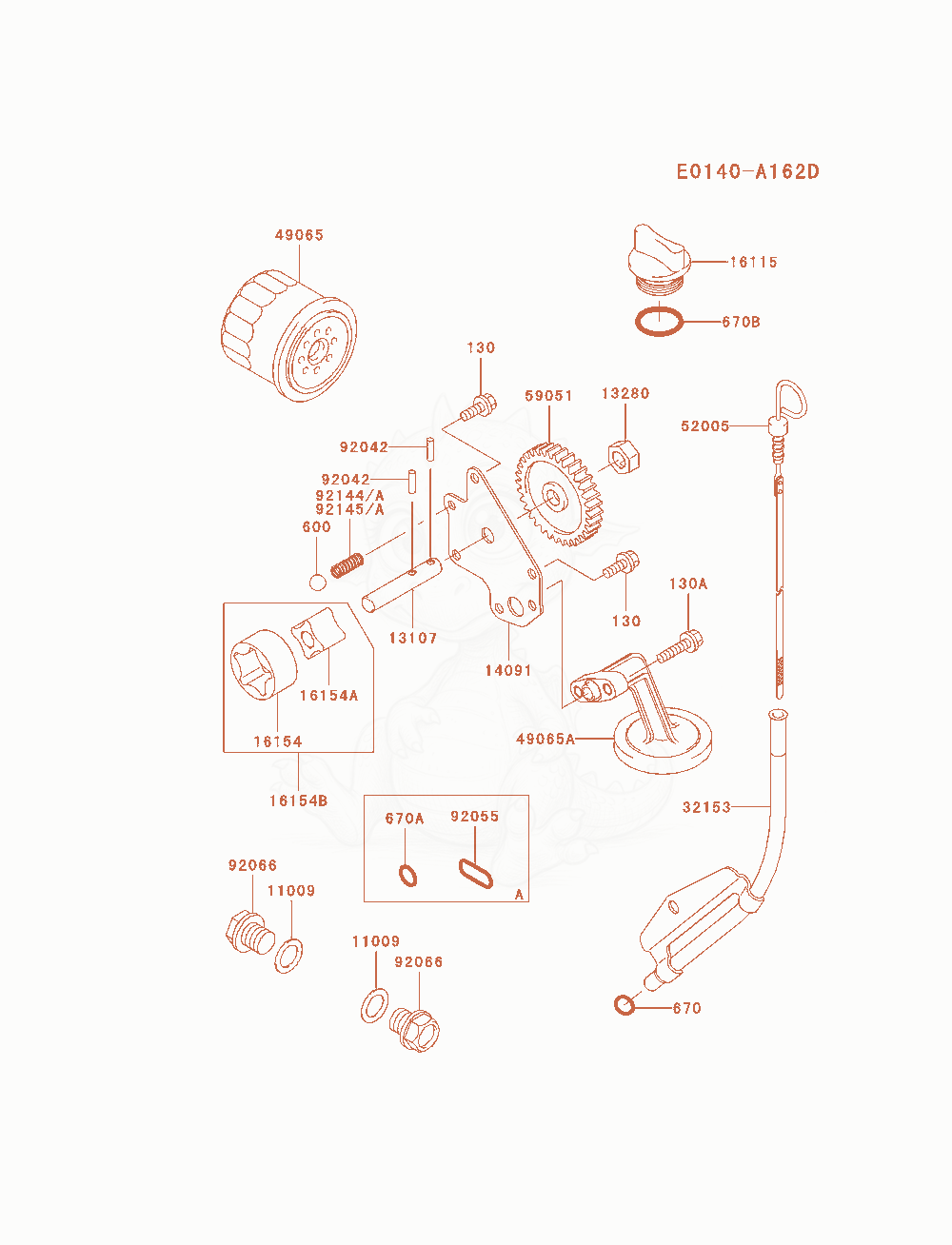 Despiece del Lubrication-Equipment de un motor Kawasaki FD750D-CS03, con globos numerados