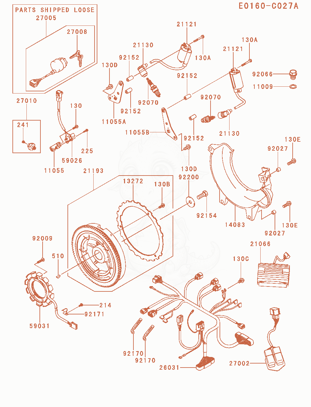 Exploded parts diagram of the Electric-Equipment of a Kawasaki FD851D-PS01 engine, with numbered balloons