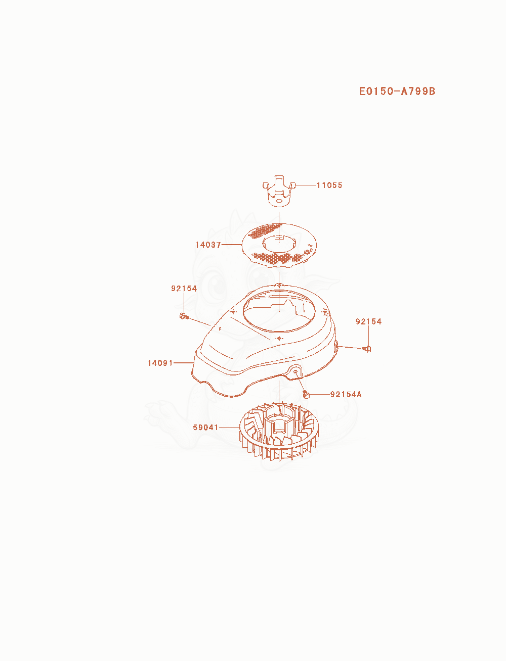 Exploded parts diagram of the Cooling-Equipment of a Kawasaki FJ180V-AM12 engine, with numbered balloons