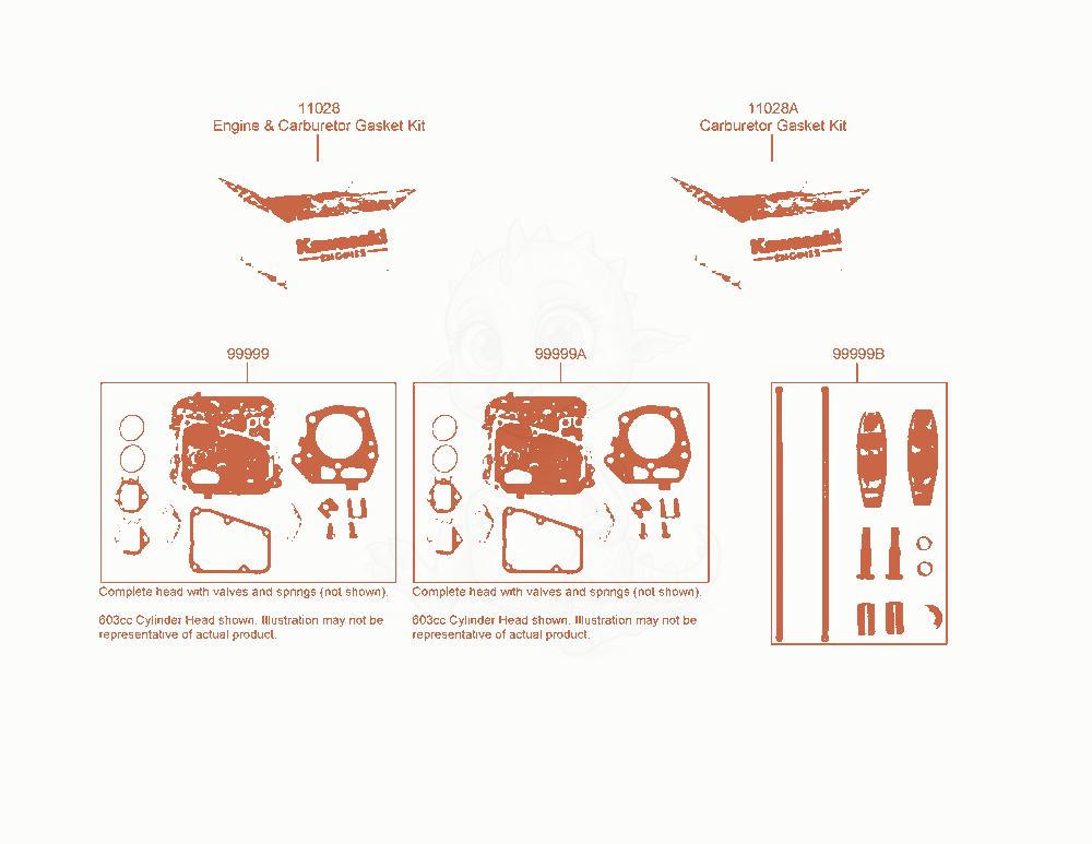Exploded parts diagram of the Kits Gasket / Cylinder Head of a Kawasaki FS651V-AS00 engine, with numbered balloons