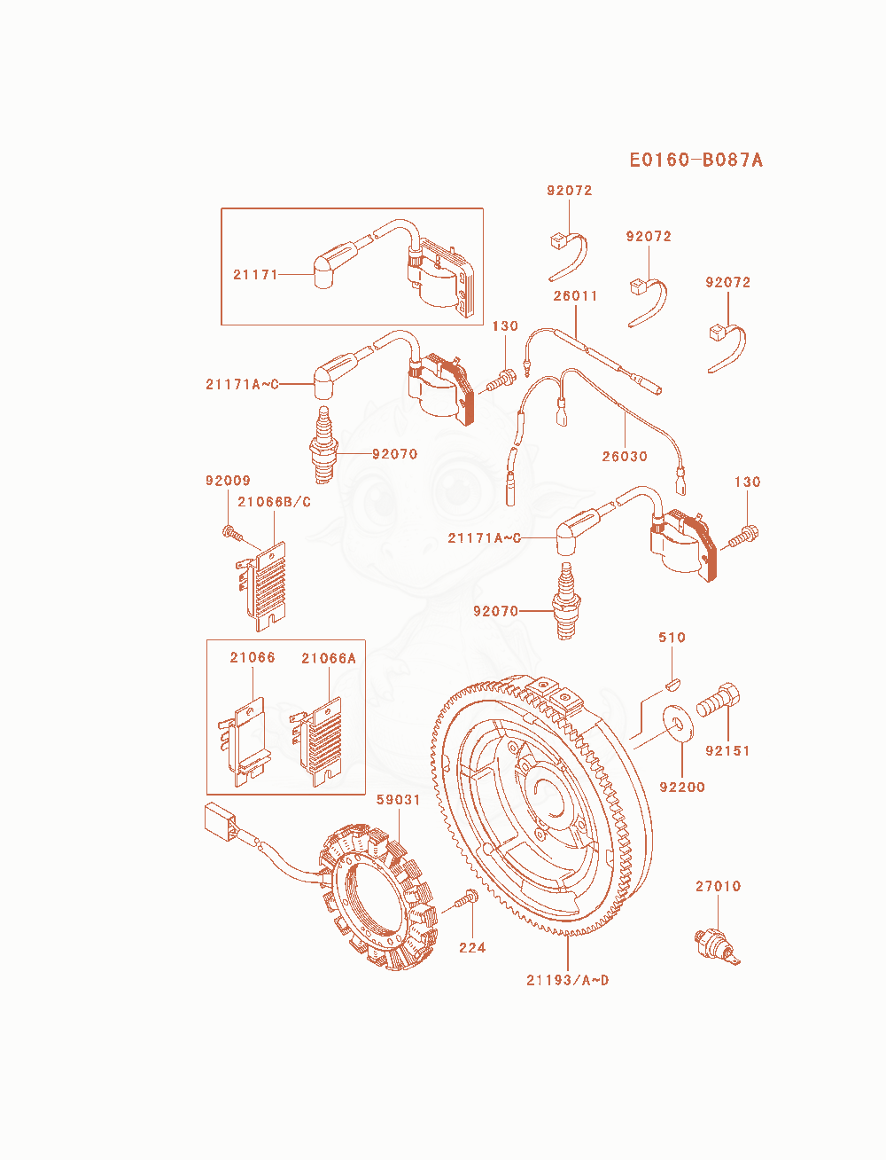 Exploded parts diagram of the Electric-Equipment of a Kawasaki FH721D-CS05 engine, with numbered balloons