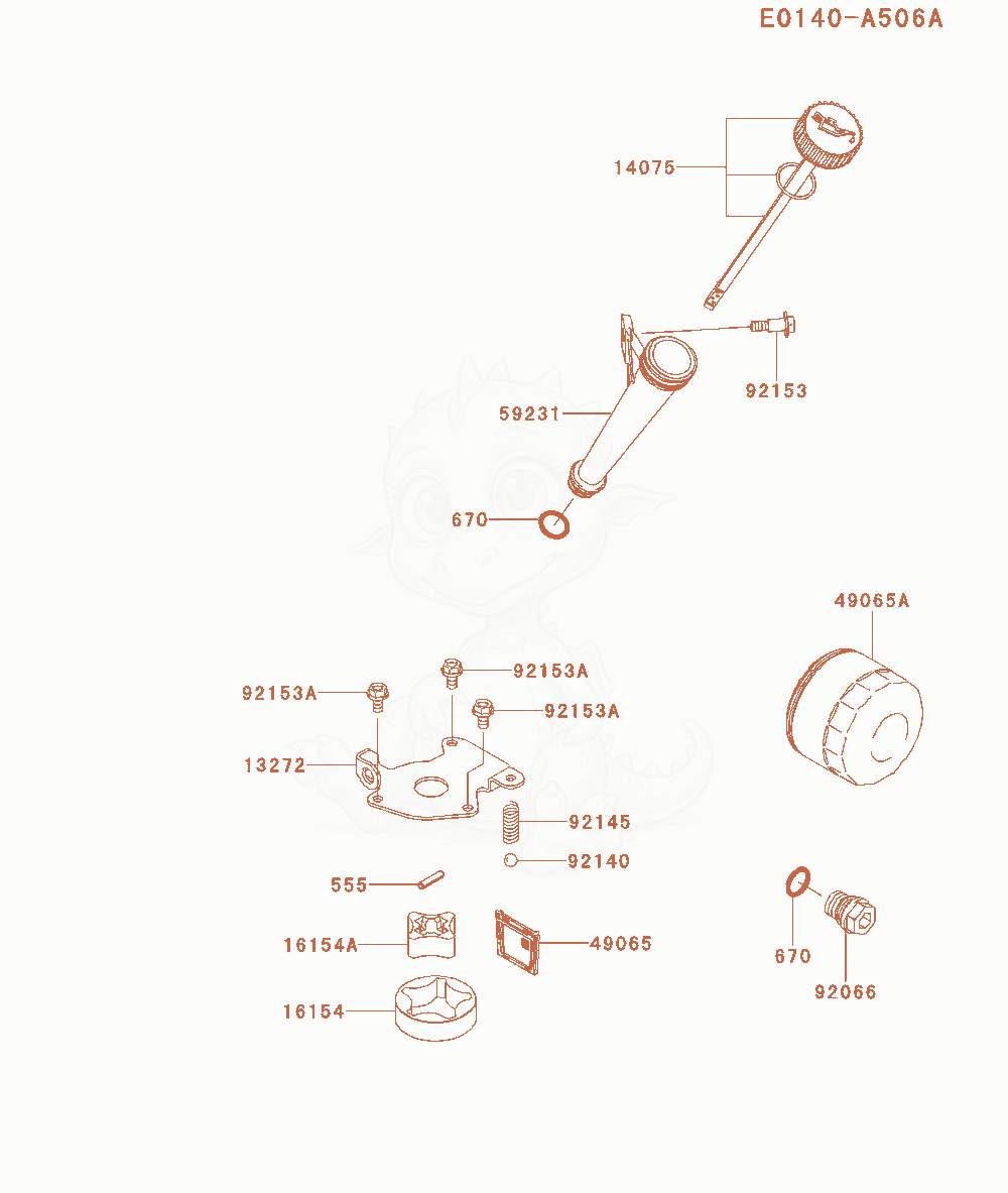 Exploded parts diagram of the Lubrication-Equipment of a Kawasaki FS541V-AS02 engine, with numbered balloons