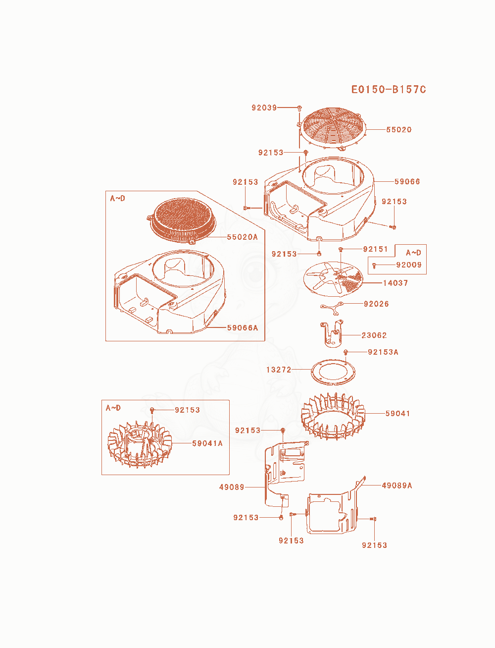 Exploded parts diagram of the Cooling-Equipment of a Kawasaki FS600V-AS00 engine, with numbered balloons
