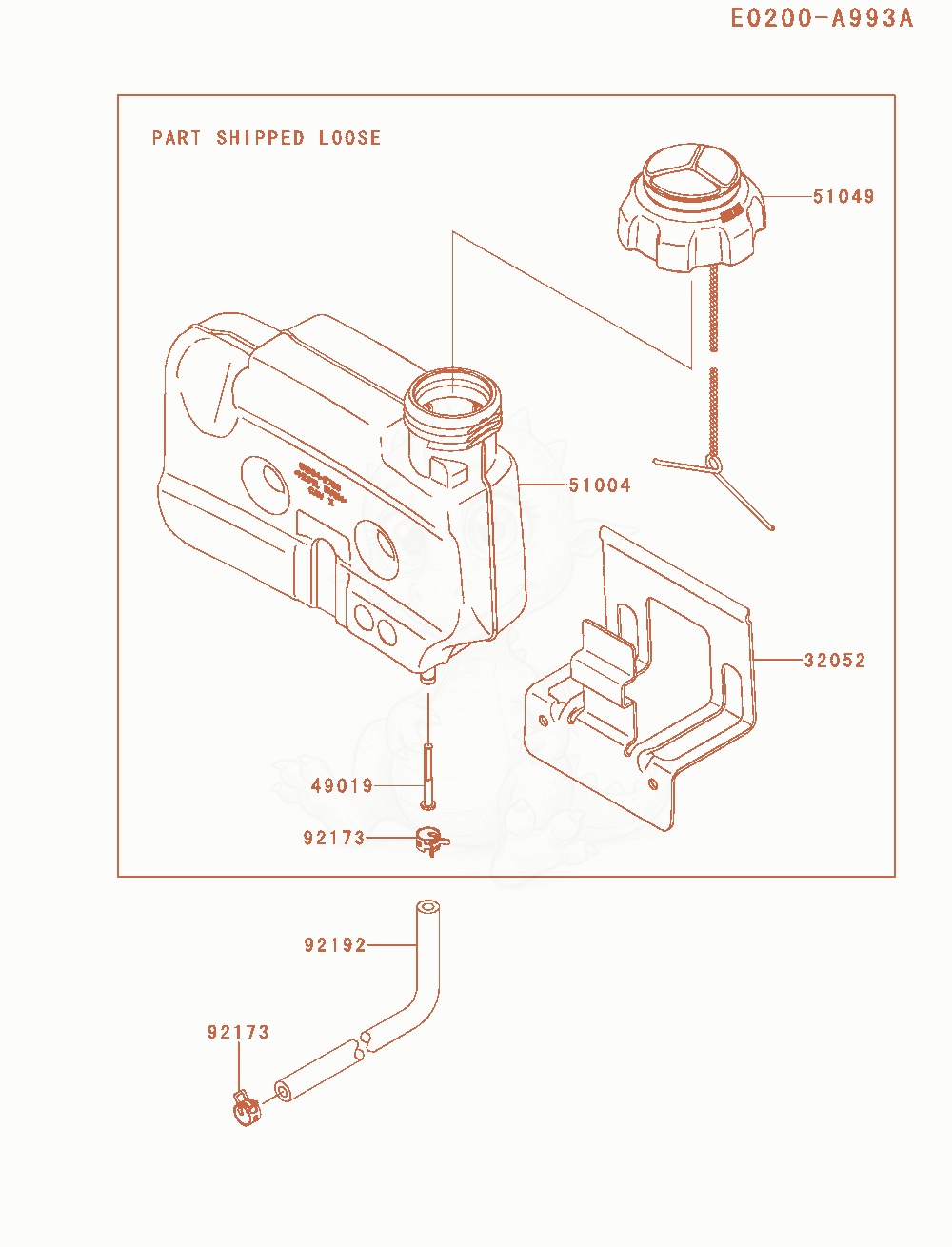 Exploded parts diagram of the Fuel-Tank / Fuel-Valve of a Kawasaki FJ180V-AM29 engine, with numbered balloons