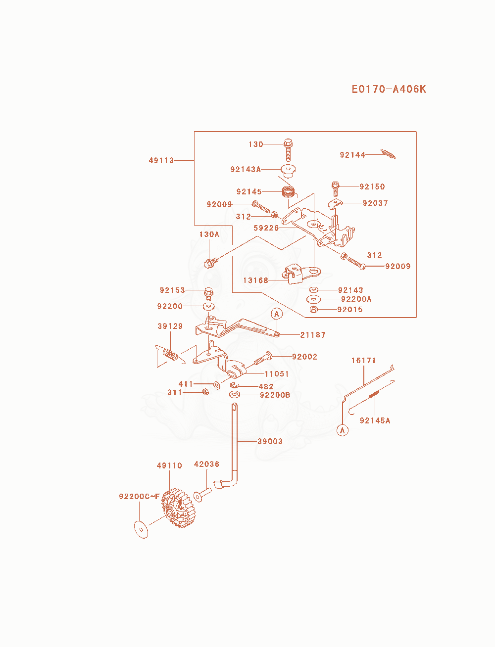Despiece del Control-Equipment de un motor Kawasaki FD791D-AS05, con globos numerados
