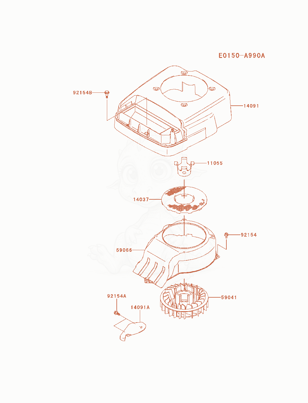 Exploded parts diagram of the Cooling-Equipment of a Kawasaki FJ180V-AM01 engine, with numbered balloons