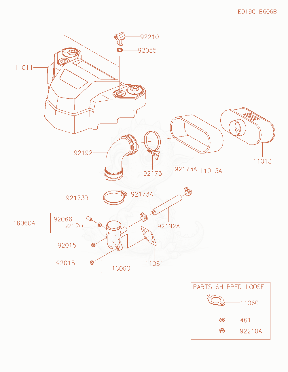 Exploded parts diagram of the Air-Filter / Muffler of a Kawasaki FS541V-JS08 engine, with numbered balloons