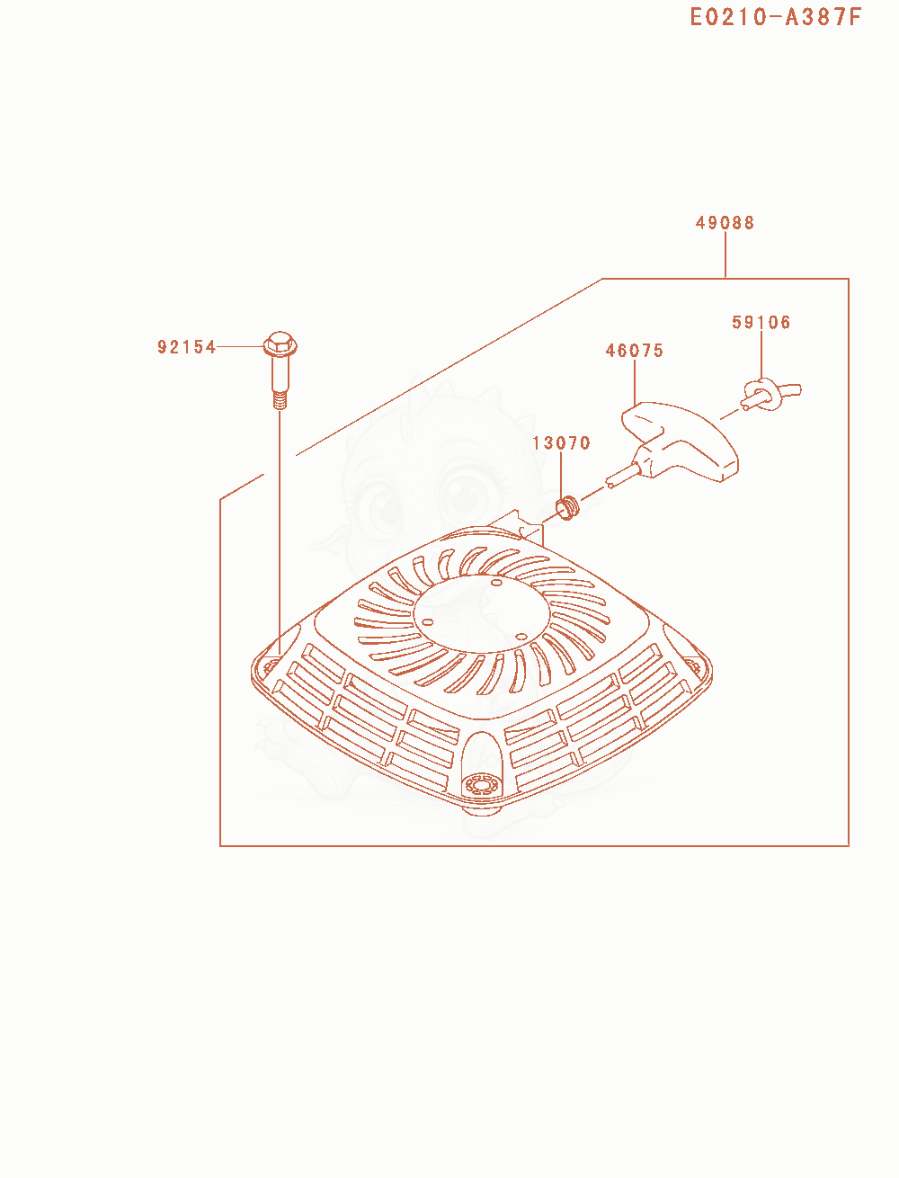 Exploded parts diagram of the Starter of a Kawasaki FJ180V-DM00 engine, with numbered balloons