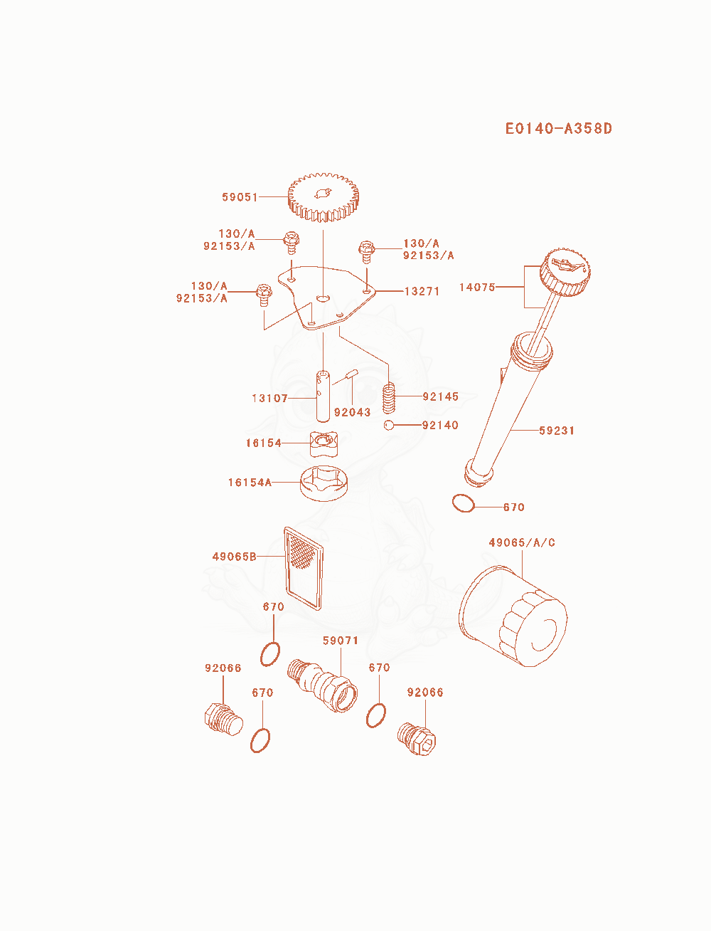 Exploded parts diagram of the Lubrication-Equipment of a Kawasaki FH580V-AS34 engine, with numbered balloons