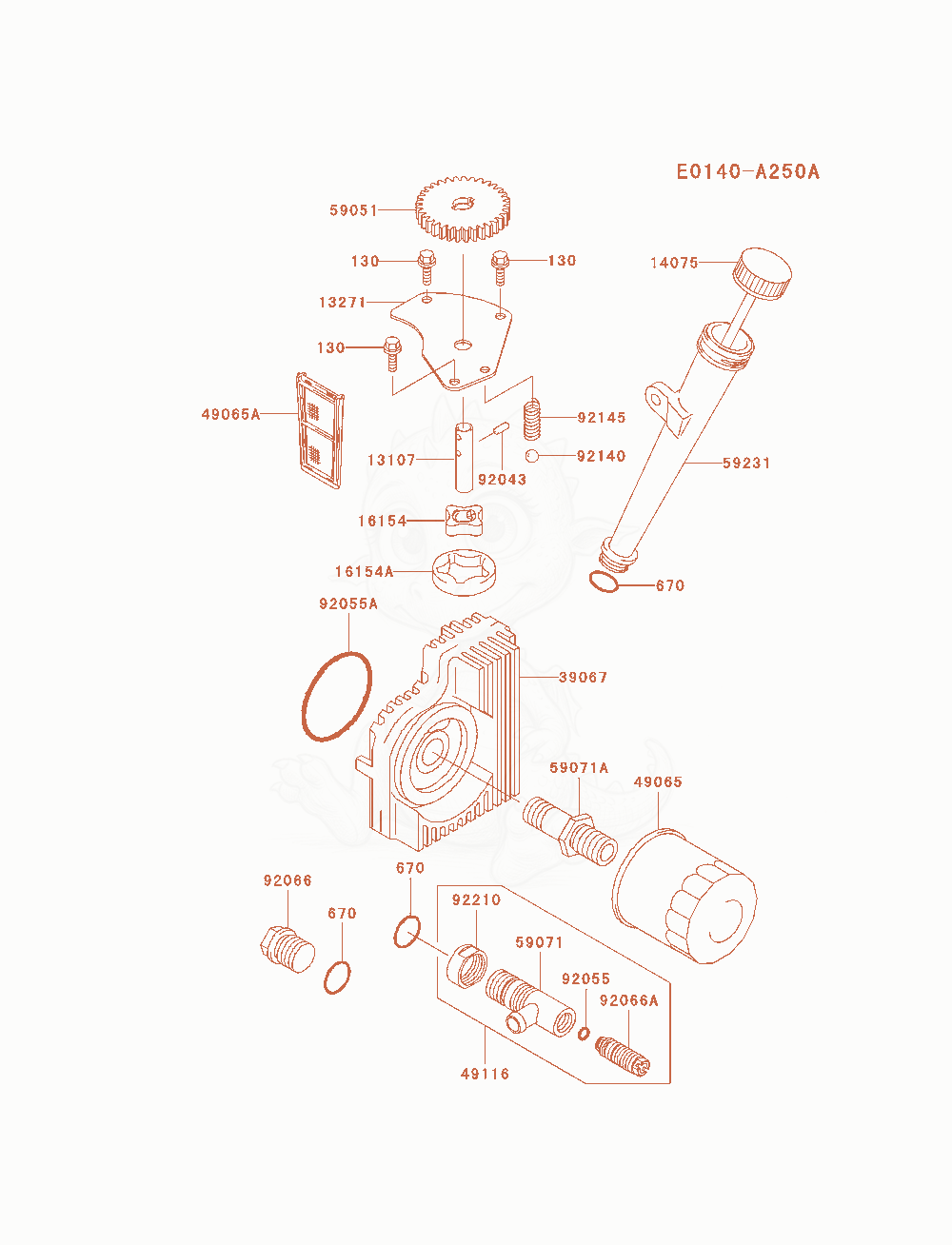 Exploded parts diagram of the Lubrication-Equipment of a Kawasaki FH721V-AS22 engine, with numbered balloons
