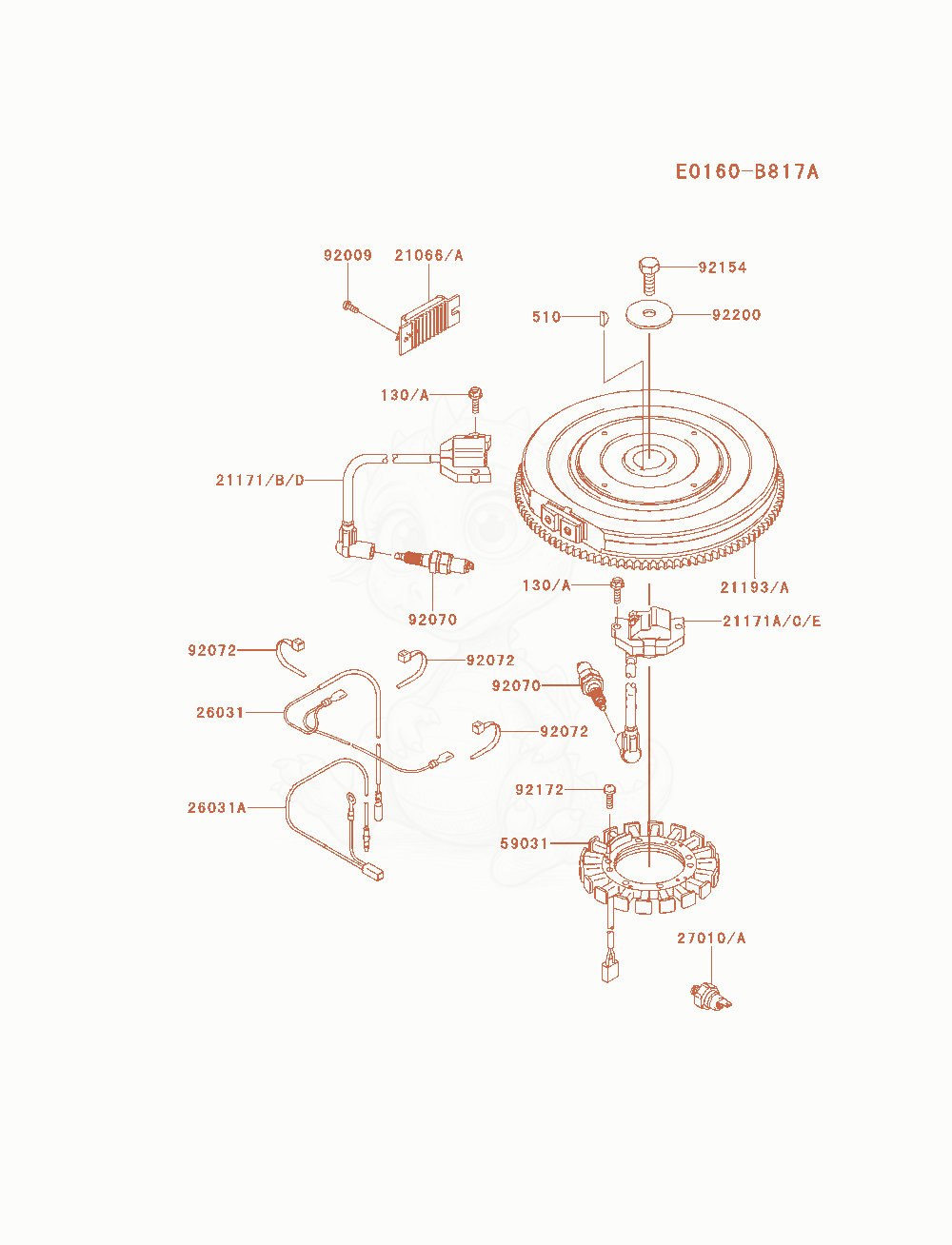 Exploded parts diagram of the Electric-Equipment of a Kawasaki FXT00V-AS16 engine, with numbered balloons