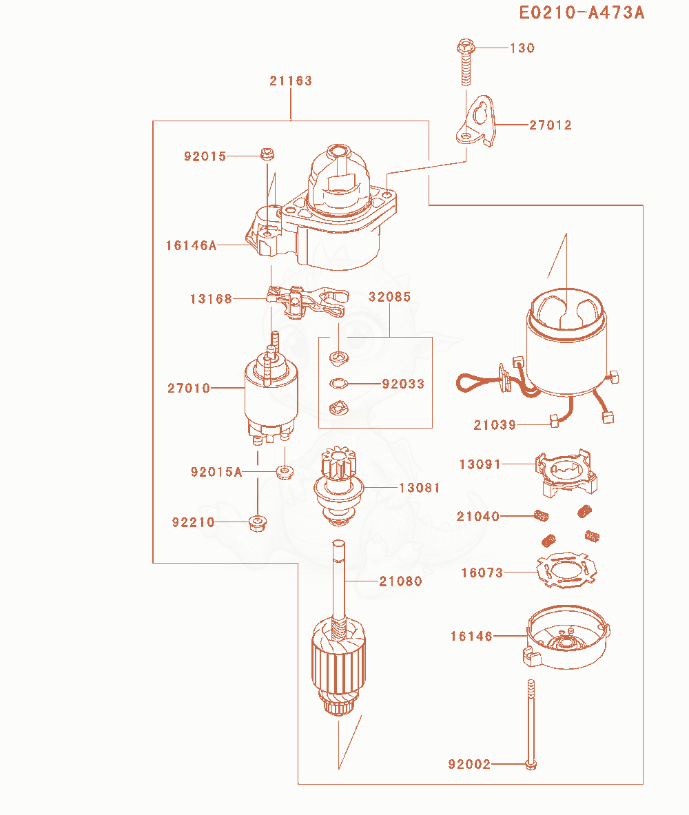 Exploded parts diagram of the Starter of a Kawasaki FX651V-CS08 engine, with numbered balloons