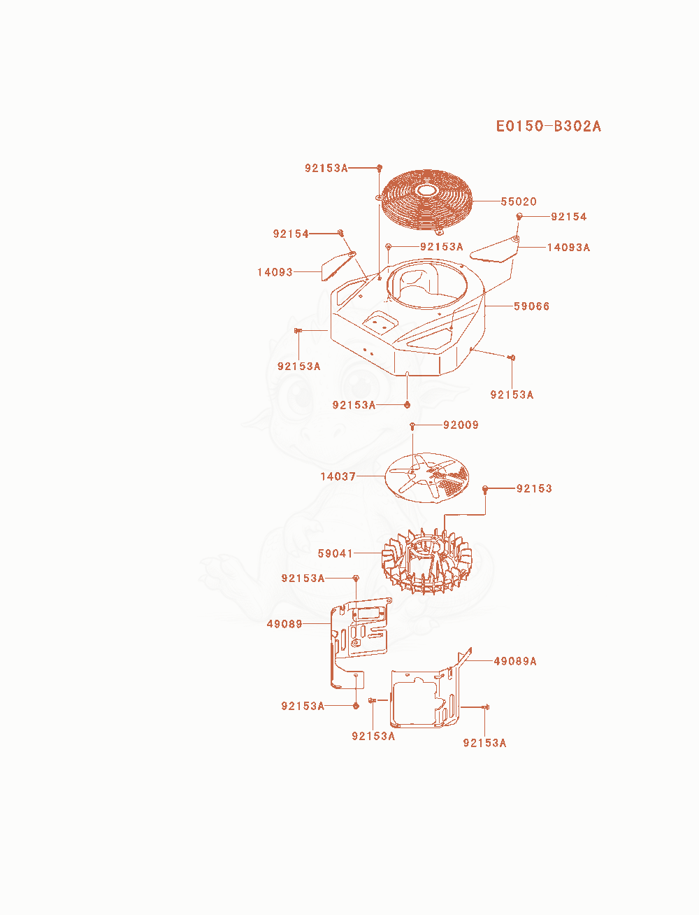 Exploded parts diagram of the Cooling-Equipment of a Kawasaki FX541V-ES00 engine, with numbered balloons