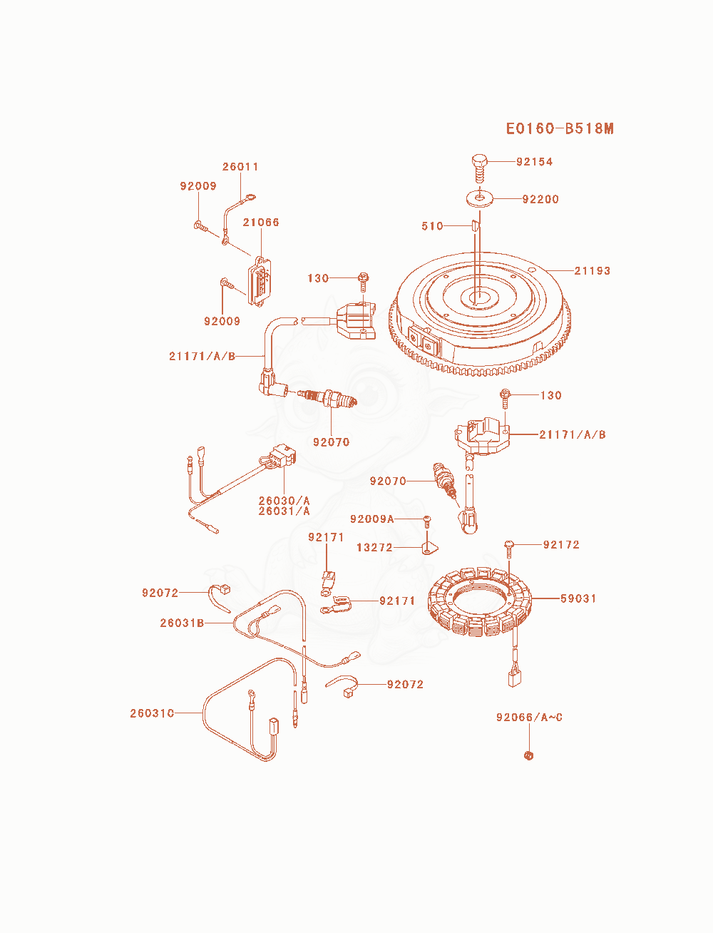 Exploded parts diagram of the Electric-Equipment of a Kawasaki FR730V-AS09 engine, with numbered balloons