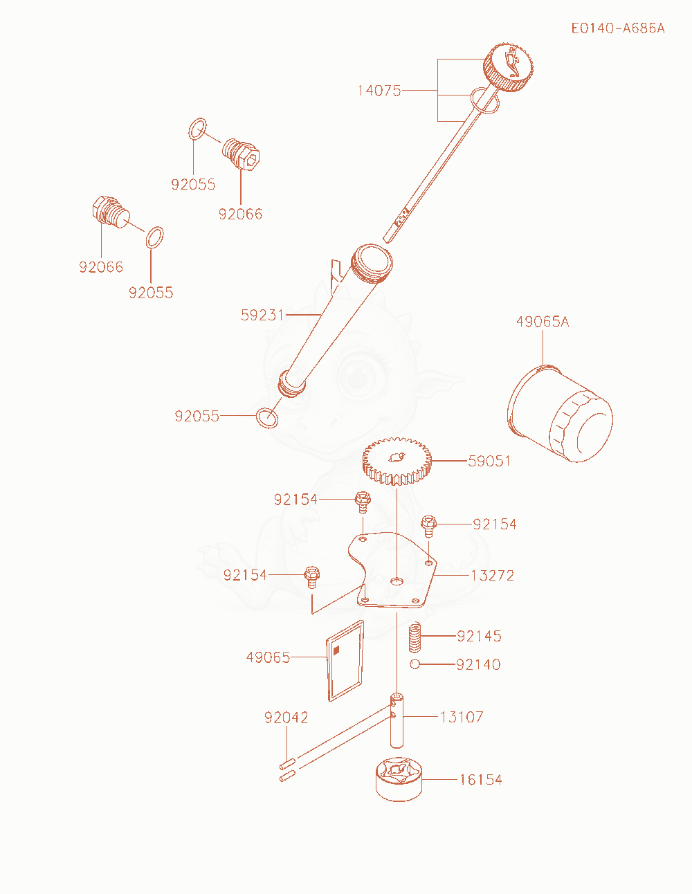 Exploded parts diagram of the Lubrication-Equipment of a Kawasaki FX850V-AR14 engine, with numbered balloons
